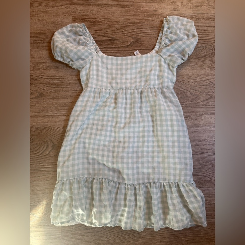 Tilly's Jade and White Ruffled Tiered Sundress